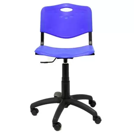 (26IGIRAZ) PIQUERAS Y CRESPO SILLA ROBLEDO GIRATORIA ASIENTO Y RESPALDO DE PLÁSTICO COLOR AZUL