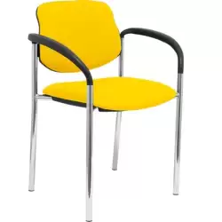 (27CRBALI100CB) PIQUERAS Y CRESPO SILLA FIJA STYL B/FIJOS CHASIS CROMO TEJIDO BALI AMARILLO