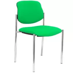 (27CRBALI15) PIQUERAS Y CRESPO SILLA FIJA STYL SIN BRAZOS CHASIS CROMO TEJIDO BALI VERDE