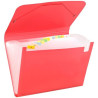 (1913KF53) CARCHIVO CLASIFICADOR ACORDEÓN FOLIO 13 DPTOS C/GOMA PP TRANSLÚCIDO ROJO