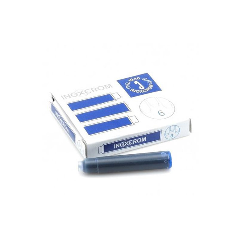 (41505001) INOXCROM CARTUCHO TINTA ESTILOGRÁFICA AZUL CAJA 6 UD