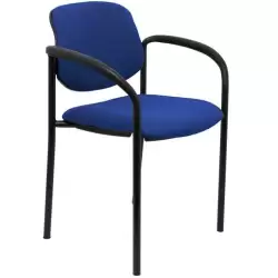 (27NBALI229CB) PIQUERAS Y CRESPO SILLA FIJA STYL B/FIJOS CHASIS NEGRO TEJIDO BALI AZUL