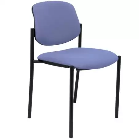 (27NBALI261) PIQUERAS Y CRESPO SILLA FIJA STYL S/BRAZOS CHASIS NEGRO TEJIDO BALI AZUL CLARO