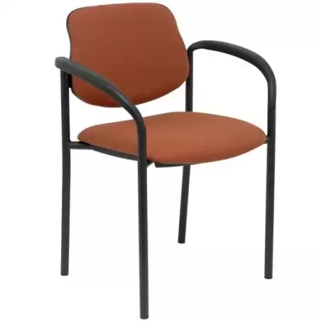 (27NBALI363CB) PIQUERAS Y CRESPO SILLA FIJA STYL B/FIJOS CHASIS NEGRO TEJIDO BALI MARRÓN