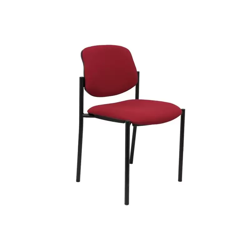 (27NBALI933) PIQUERAS Y CRESPO SILLA FIJA STYL S/BRAZOS CHASIS NEGRO TEJIDO BALI GRANATE