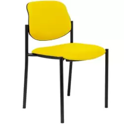 (27NSPAM) PIQUERAS Y CRESPO SILLA FIJA STYL S/BRAZOS CHASIS NEGRO TAPIZADO SIMILPIEL AMARILLO