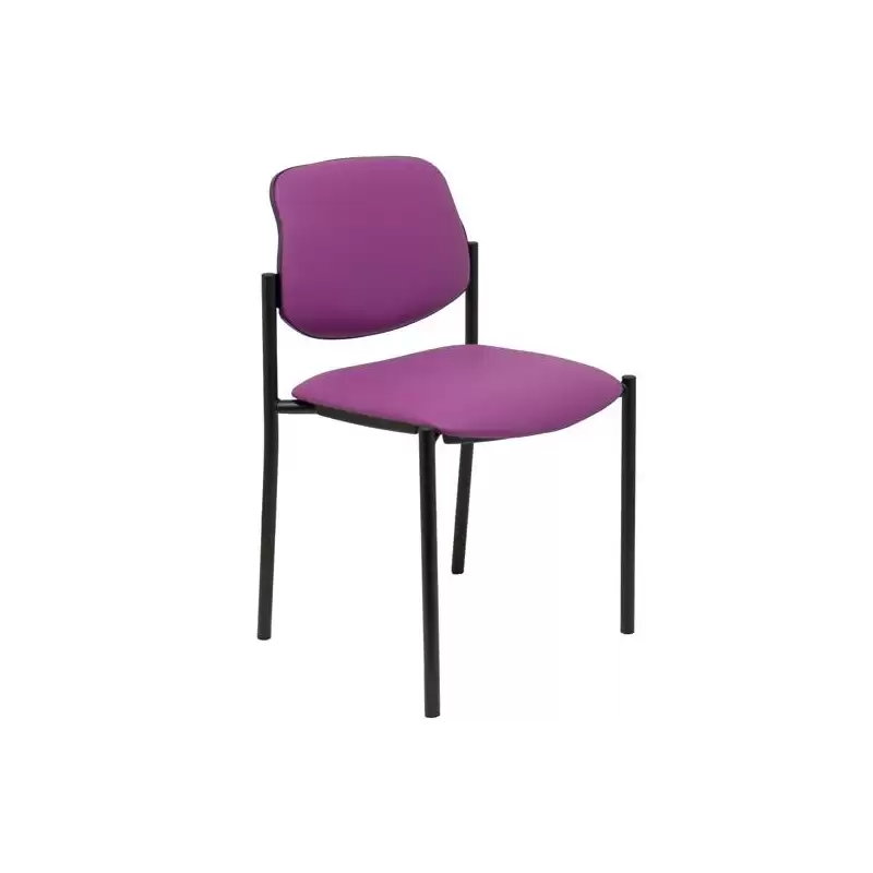 (27NSPMO) PIQUERAS Y CRESPO SILLA FIJA STYL SIN BRAZOS CHASIS NEGRO TAPIZADO SIMILPIEL MORADO