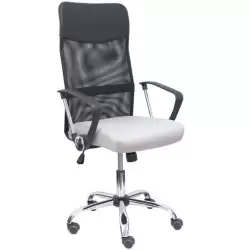 (31BM8403D40CRRP) PIQUERAS Y CRESPO SILLA GONTAR GIRATORIA BASCULANTE B/FIJOSRESPALDO MALLA NEGRA ASIENTO GRIS CLARO