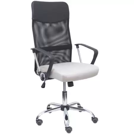 (31BM8403D40CRRP) PIQUERAS Y CRESPO SILLA GONTAR GIRATORIA BASCULANTE B/FIJOSRESPALDO MALLA NEGRA ASIENTO GRIS CLARO