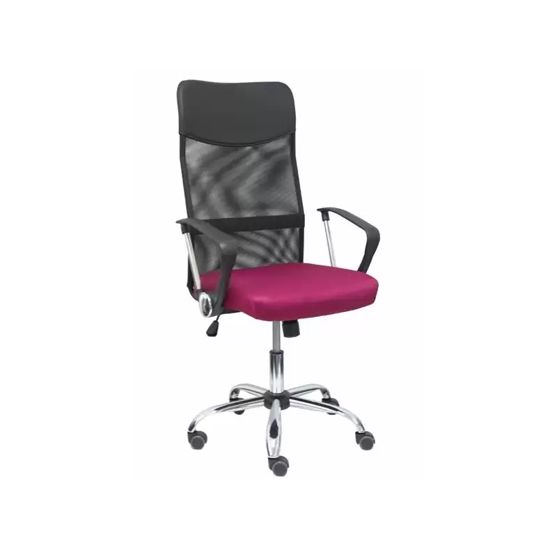 (31BM8403D933CRRP) PIQUERAS Y CRESPO SILLA GONTAR GIRATORIA BASCULANTE B/FIJOS RESPALDO MALLA NEGRA ASIENTO GRANATE