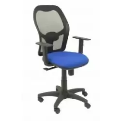 (345SNB229B10) PIQUERAS Y CRESPO SILLA ALOCÉN SINCRO B/REGULABLE RESPALDO DE MALLA NEGRO ASIENTO AZUL
