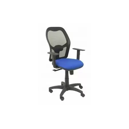 (345SNB229B10) PIQUERAS Y CRESPO SILLA ALOCÉN SINCRO B/REGULABLE RESPALDO DE MALLA NEGRO ASIENTO AZUL