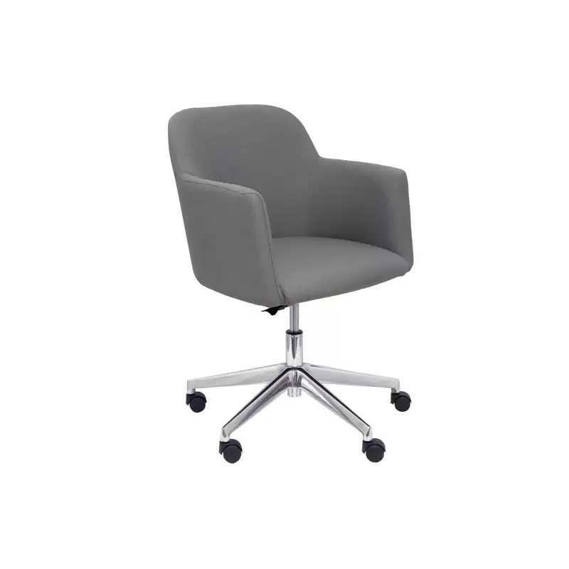 (353GE600CRRF) PIQUERAS Y CRESPO SILLÓN ATHENA GIRATORIO TAPIZADO ERA GRIS