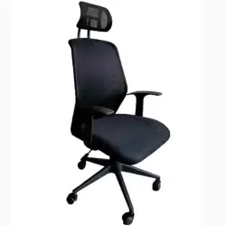 (370BM840A840RNC) PIQUERAS Y CRESPO SILLA PAROLIS GIRATORIA BASCULANTE C/CABECERO BRAZOS/F RESPALDO DE MALLA ASIENTO TAPIZADO...