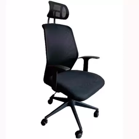 (370BM840A840RNC) PIQUERAS Y CRESPO SILLA PAROLIS GIRATORIA BASCULANTE C/CABECERO BRAZOS/F RESPALDO DE MALLA ASIENTO TAPIZADO...