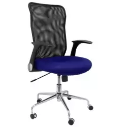 (4031AZ) PIQUERAS Y CRESPO SILLA MINAYA GIRATORIA MECANISMO BASCULANTE B/REGULABLES RESPALDO MALLA NEGRO ASIENTO 3D AZUL