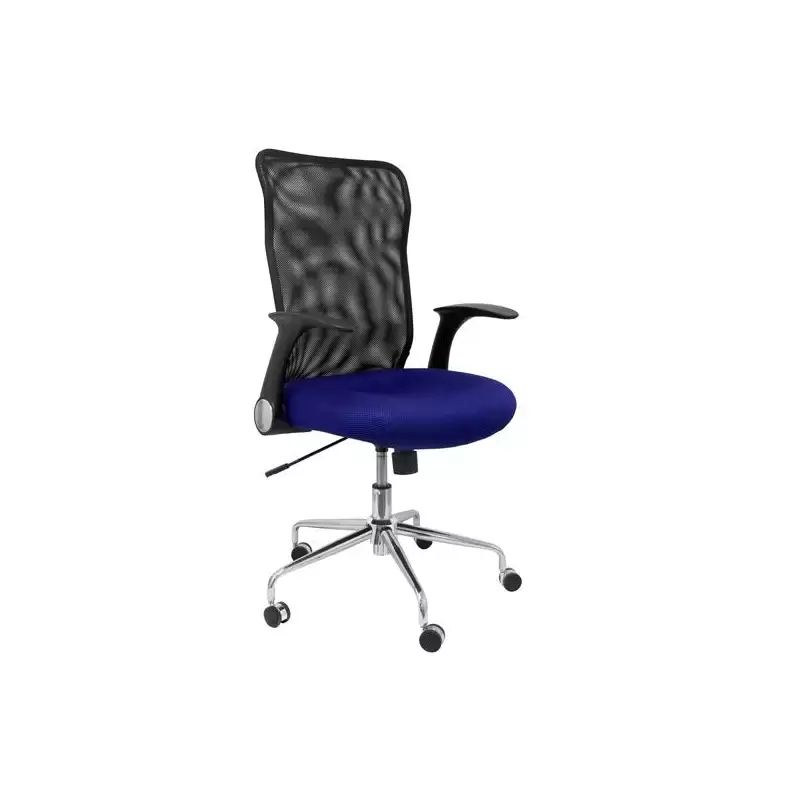 (4031AZ) PIQUERAS Y CRESPO SILLA MINAYA GIRATORIA MECANISMO BASCULANTE B/REGULABLES RESPALDO MALLA NEGRO ASIENTO 3D AZUL