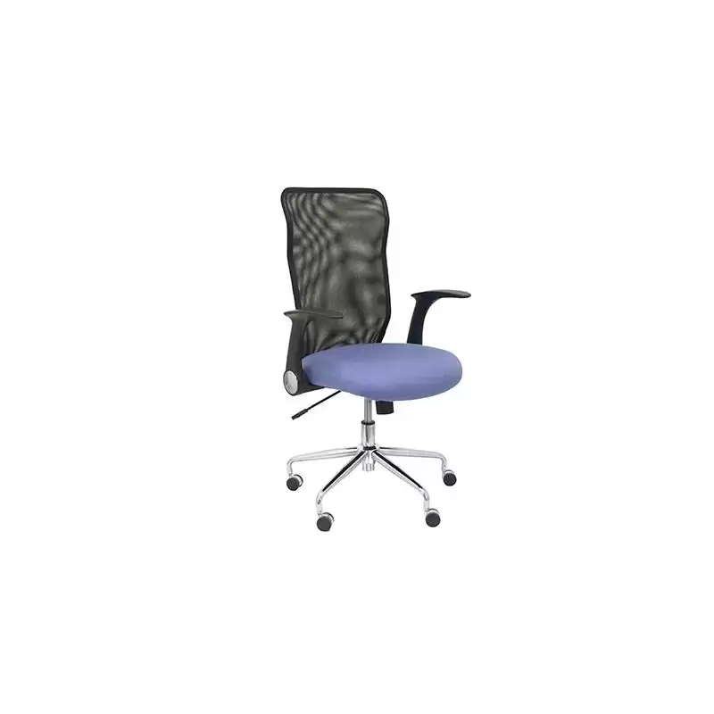 (4031BALI261) PIQUERAS Y CRESPO SILLA MINAYA GIRATORIA MECANISMO BASCULANTE B/REGULABLES RESPALDO MALLA NEGRO ASIENTO 3D AZUL...