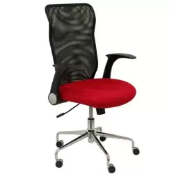 (4031BALI350) PIQUERAS Y CRESPO SILLA MINAYA GIRATORIA MECANISMO BASCULANTE B/REGULABLES RESPALDO MALLA NEGRO ASIENTO 3D ROJO
