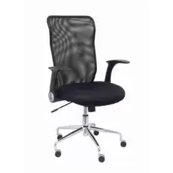 (4031NE) PIQUERAS Y CRESPO SILLA MINAYA GIRATORIA MECANISMO BASCULANTE B/REGULABLES RESPALDO MALLA NEGRO ASIENTO 3D NEGRO
