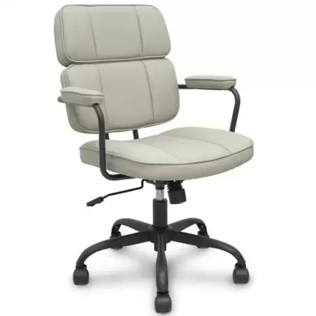 (518BSP25RN) PIQUERAS Y CRESPO SILLA OPTI518 GIRATORIA BASCULANTE BRAZOS FIJOS TAPIZADO SIMILPIEL BEIGE