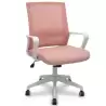 (535BBDW02RN) PIQUERAS Y CRESPO SILLA ERGO535 BLANCA BASCULANTE RESPALDO MALLA ROSA ASIENTO TELA ROSA RUEDAS NAILON