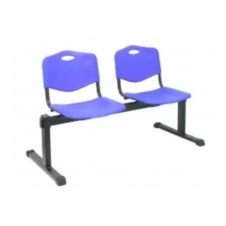 (B2PIAZ) PIQUERAS Y CRESPO BANCADA ISO 2 PLAZAS ASIENTO Y RESPALDO PVC AZUL