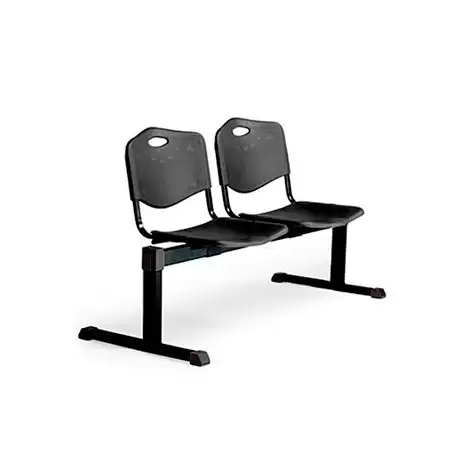 (B2PINE) PIQUERAS Y CRESPO BANCADA ISO 2 PLAZAS ASIENTO Y RESPALDO PVC NEGRO