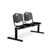 (B2PINE) PIQUERAS Y CRESPO BANCADA ISO 2 PLAZAS ASIENTO Y RESPALDO PVC NEGRO