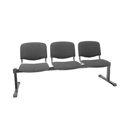 (B3ARAN840) PIQUERAS Y CRESPO BANCADA ISO 3 PLAZAS TAPIZADO ARAN NEGRO