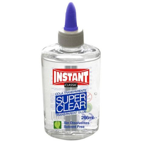 (11141) INSTANT COLA LÍQUIDA SUPERCLEAR PARA DECORACIÓN BOTELLA 266ML TRANSPARENTE