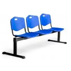 (B3PIAZ) PIQUERAS Y CRESPO BANCADA ISO 3 PLAZAS ASIENTO Y RESPALDO PVC AZUL