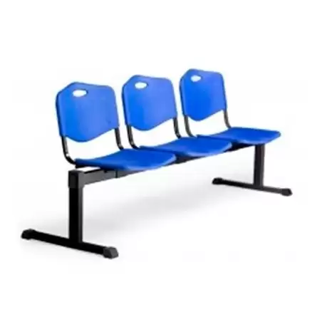 (B3PIAZ) PIQUERAS Y CRESPO BANCADA ISO 3 PLAZAS ASIENTO Y RESPALDO PVC AZUL