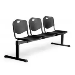 (B3PINE) PIQUERAS Y CRESPO BANCADA ISO 3 PLAZAS ASIENTO Y RESPALDO PVC NEGRO