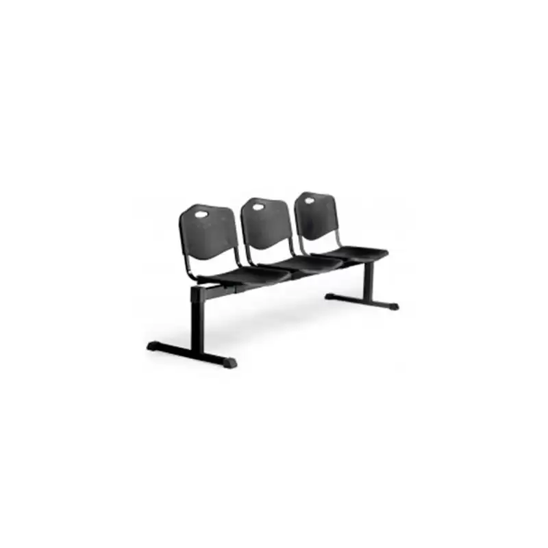 (B3PINE) PIQUERAS Y CRESPO BANCADA ISO 3 PLAZAS ASIENTO Y RESPALDO PVC NEGRO