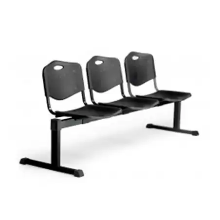 (B3PINE) PIQUERAS Y CRESPO BANCADA ISO 3 PLAZAS ASIENTO Y RESPALDO PVC NEGRO