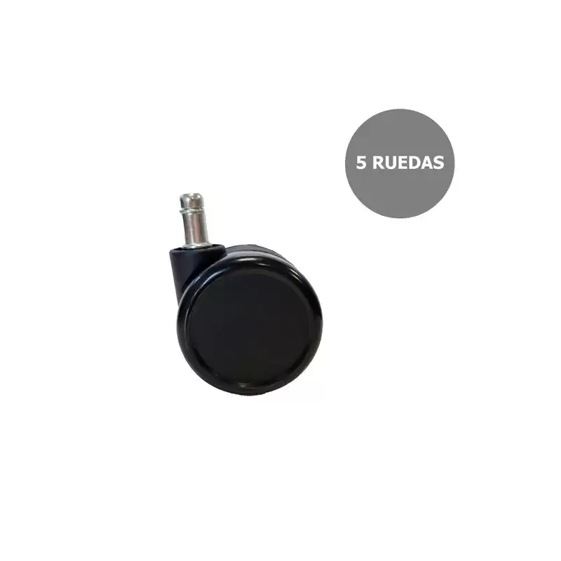 (KIT1R65N) PIQUERAS Y CRESPO KIT 5 RUEDAS NAILON Ø65MM PARA SILLA PERNO 11MM NEGRO