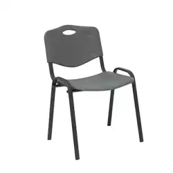 (PACK226PTNI600) PIQUERAS Y CRESPO PACK DE 2 SILLAS FIJAS APILABLES ISO ASIENTO Y RESPALDO PVC GRIS