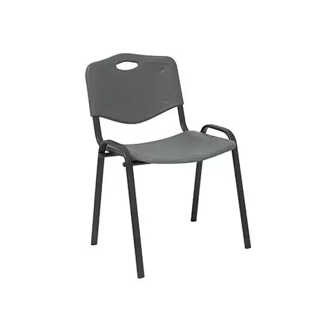 (PACK226PTNI600) PIQUERAS Y CRESPO PACK DE 2 SILLAS FIJAS APILABLES ISO ASIENTO Y RESPALDO PVC GRIS