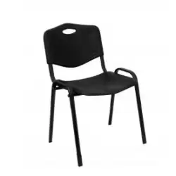 (PACK226PTNI840) PIQUERAS Y CRESPO PACK DE 2 SILLAS FIJAS APILABLES ISO ASIENTO Y RESPALDO PVC NEGRO