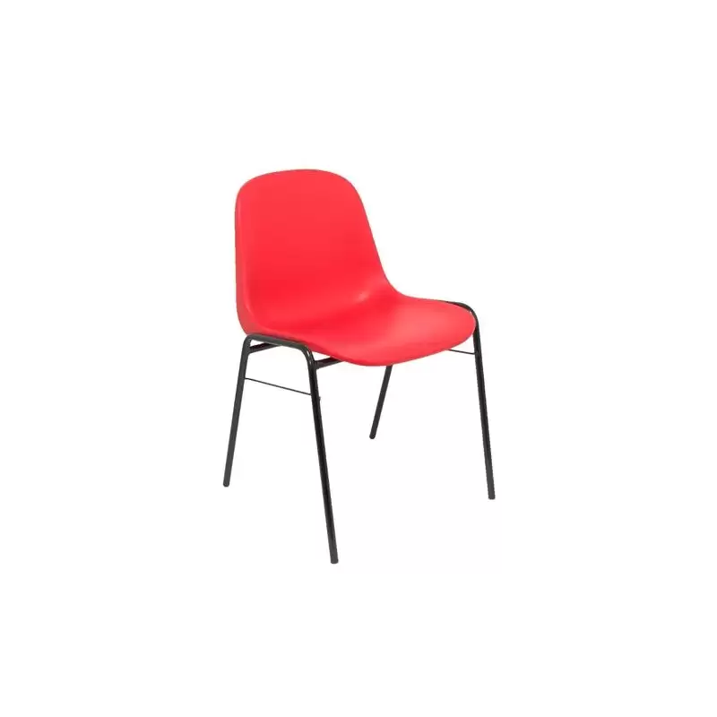 (PACK423RJ) PIQUERAS Y CRESPO PACK DE 4 SILLAS FIJAS APILABLES BETA ASIENTO Y RESPALDO PVC ROJO