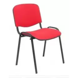 (PACK426ARAN350) PIQUERAS Y CRESPO PACK DE 4 SILLAS FIJAS APILABLES ISO TAPIZADA ARAN ROJO