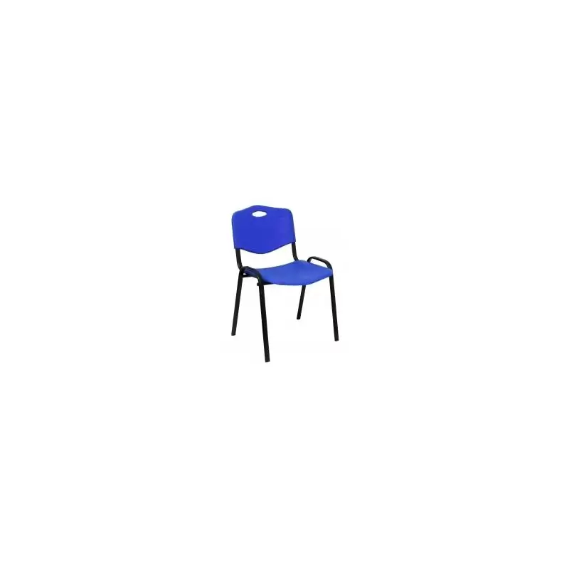 (PACK426IAZ) PIQUERAS Y CRESPO PACK DE 4 SILLAS FIJAS APILABLES ISO ASIENTO Y RESPALDO PVC AZUL