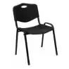 (PACK426INE) PIQUERAS Y CRESPO PACK DE 4 SILLAS FIJAS APILABLES ISO ASIENTO Y RESPALDO PVC NEGRO