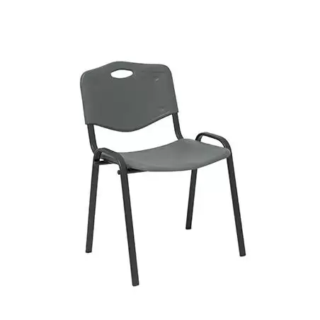 (PACK426PTNI600) PIQUERAS Y CRESPO PACK DE 4 SILLAS FIJAS APILABLES ISO ASIENTO Y RESPALDO PVC GRIS