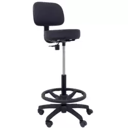 (T01CLSPNE) PIQUERAS Y CRESPO TABURETE LLANOS GIRATORIO REGULABLE CON ARO REPOSAPIÉS TAPIZADO SIMILPIEL NEGRO