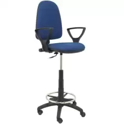 (T04CPBALI200BGOLF) PIQUERAS Y CRESPO TABURETE AYNA B/FIJOS REGULABLE EN ALTURA Y ARO REPOSAPIÉS TAPIZADO BALI AZUL MARINO