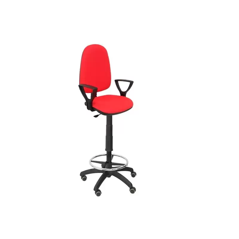 (T04CPBALI350BGOLFRP) PIQUERAS Y CRESPO TABURETE AYNA GIRATORIO CP ARO REPOSAPIÉS B/FIJOS RUEDAS DE PARQUÉ TEJIDO BALI ROJO