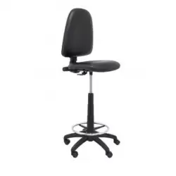 (T04CPSPNE) PIQUERAS Y CRESPO TABURETE AYNA S/BRAZOS REGULABLE EN ALTURA Y ARO REPOSAPIÉS TAPIZADOS EN TEJIDO SÍMILPIEL NEGRO