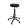 (T10ARAN840) PIQUERAS Y CRESPO TABURETE TOLOSA GIRATORIO REGULABLE CON ARO REPOSAPIÉS TAPIZADO ARAN NEGRO